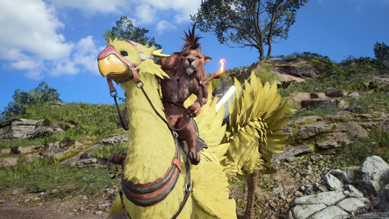 Final Fantasy VII FF7 Red XIII na chocobo.