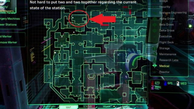 System Shock Remake Lokalizacja komór konwersji Cyborga