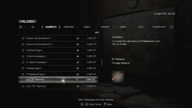 Resident Evil 4 Remake Munição Infinita Chicago Sweeper