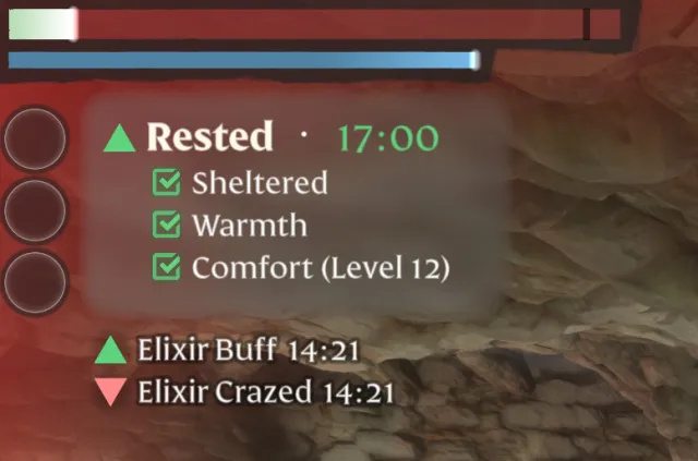Um buff descansado totalmente carregado em Enshrouded
