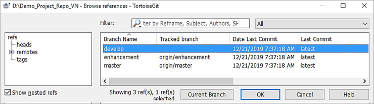 TortoiseGitに表示される参照